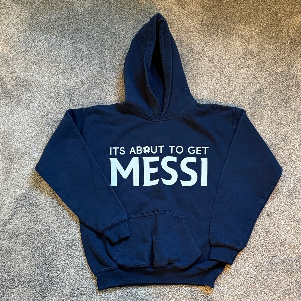 Kids Navy Hoodie - Fun Graphic Design